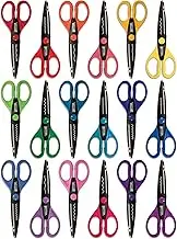 Better Office Products 18 Piece Decorative Edge Craft Scissors, by, 18 Colors and Edge Designs, 6 Inch Length, 2.5 Inch Blades, Assorted 18 Count Edger Scissors