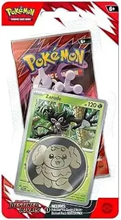 Pokemon TCG Trading Card Game Scarlet and Violet Destined Rival Single Pack Booster with Coin and Promo Card (Zarude)