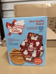 Bella Mini Waffle Maker Christmas SNOWMAN Design, Multicolor, Holiday Edition