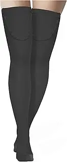 Truform Surgical Stockings, 18 mmHg Compression for Men and Women, Thigh High Length, Closed Toe, Black, Large