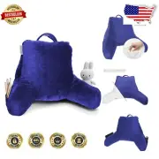 Small Back Support Pillow for Kids: Soft Memory Foam Reading Pillow with Pockets