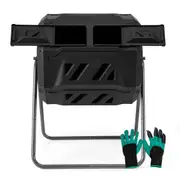 Costway 160L Outdoor Compost Bin Tumbler Garden Composter w/Dual Chamber Waste Recycle
