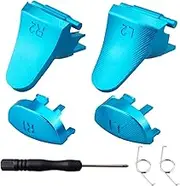 YoRHa Metal Aluminum Replacement Repair Customizing L1 L2 & R1 R2 Trigger Button Extender (Blue) for PS4/Slim/PRO Controller with Screwdriver