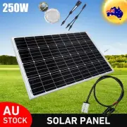 250W Watt 12V Solar Panel Kit Mono Fixed Camping Caravan Battery Charging Power