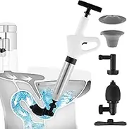 Toilet Plunger Kit High Pressure Toilet Air Drain Plunger Stainless Steel Sink Plunger Tool Floor Drain Clog Remover Sewer Pipe Unclogger Tool for Toilet Bathtub Sink Wash Basin