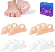 4 Pairs Hammer Toe Corrector Hammer Toe Cushions Pads 3 Loop Design Toe Straightener Overlapping Relief Separator Hammer Toe Support Crest for Women & Men Joint Realign Cushion Support