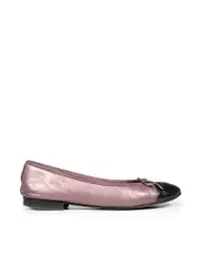 Purple Leather Cap Toe CC Ballet Flats