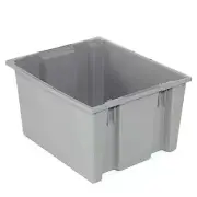 Stack And Nest Shipping Container No Lid 23-1/2x19-1/2x10 Gray Lot of 3