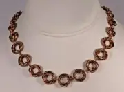 Handmade Graduated Mobius Link Copper Necklace 21"