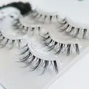 Aimo - Set of 3 Pairs: Natural Criscross False Eyelashes (C27) Black - 13mm