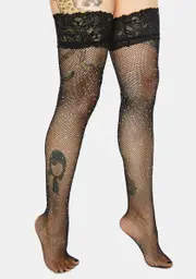 Fierce and Famous Lace Up Sparkle Stocking
