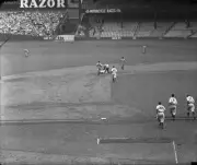 Lou Gehrig Temporarily Knocked Out 1937 OLD BASEBALL PHOTO