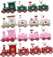 4pcs Xmas Mini Train Ornaments Christmas Train Decor Plastic Toy for Boys and Girls Party