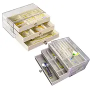 3Tier Acrylic Jewelry Organizer Box Display Drawer Case Earring Necklace Storage