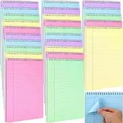 Humyoun 25 Pack Pastel Colored Legal Pads Top Bound Spiral Notebook College Ruled Steno Pads 8.5 x 11, 5 x 8 Inch Hard Cardboard Paper Notepad for Office School (8x11 Inch)