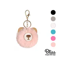 在飛比找momo購物網優惠-【Bliss BKK】熊熊可愛毛球吊飾 搭配包包 鑰匙圈(6