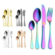 4-piece Stainless Steel Tableware Eating Utensil Spoons Forks Knives Kitchen Set