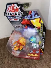 BAKUGAN EVOLUTIONS COLOSSUS W/NANO RIPTIDE & SIPHON ACTION FIGURES