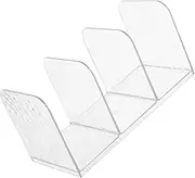 DIYEAH File Document Storage Rack Transparent Bookshelf Organizer for Office Home Multifunctional File Holder for Magazines Folders and Books Space Saving Design for Clutter Desktop