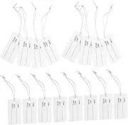 KALLORY 100pcs Elastic Tag Jewelry Tags Pricing Small Jewelry Display Cards Label Clothing for Labels Retail Signs Strung White Paper