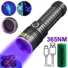 60W UV 365nm Ultra Violet USB LED Flashlight Rechargeable Inspection Lamp Torch