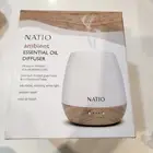 NATIO Ambient Essential Oil Diffuser Ultrasonic Premium Frosted Glass + Wood New