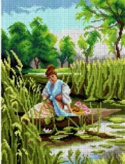 "Waterside Reflections" Printed Canvas for Cross Stitch Tapestry Gobelin 3038