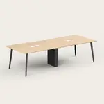 Recess Meeting Table | Boardroom Table | Office Furniture | Conference Table, Maple / Black / 4 Plug