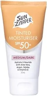 Sun Zapper SPF 50+ Tinted Moisturiser BB Cream Medium/Dark Hydrating Kakadu Plum, Jojoba, Evening Primrose, Matte, Broad Spectrum, Australian Made 50 ml