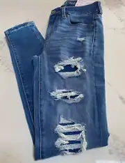 American Eagle AE Next Level Stretch Patched High-Waisted Jegging Size 4 Regular