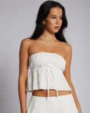 [Mooloola] Mooloola Women's Cali Tube Top in Cream Size 10 10 Cream