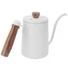 600ML Coffee Pot Wood 304 Stainless Steel Coffee Hand Pot Drip Coffee Maker Coff