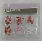 ROUND BRADS RED PINK WHITE FRANCHEVILLE FASTENERS SCRAPBOOKING EMBELLISHMENT x36