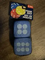 Set - Big Foam Playing Dice 2" Cube Birthday Party Games Jumbo Play BLUE Favor