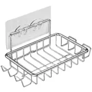Soap Holder Bathroom Soap Rack Hollow Out Drainge Stainless Steel Wall-mounted Punch-free Great Stickiness Stickers Anti-slip Stable Razor Towel Hangi