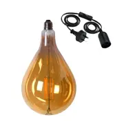 Standard Edison LED Light Globe & Power Cord Plug In 1.8m E27 4 Watt Bulb 27cm