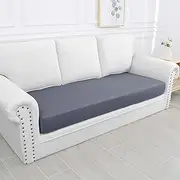 Smiry Waterproof Couch Cushion Covers, Stretch Washable Sofa Cushion Cover, Soft Sofa Slipcover Elastic Non-Slip Furniture Protector for Pets, Kid (Large, Grey)
