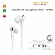 USB Type C Earphones Mic & Vol Control for Samsung Galaxy S25 S25+ S25 Ultra