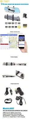 6.8" 1080P LCD Car Rear View Backup Mirror Monitor Parking Reverse Camera Kit
