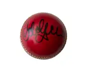 SIGNED ADAM GILCHRIST RED LEATHER CRICKET BALL