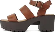 [Soda] ACCOUNT ~ Women Open Toe Two Bands Lug sole Fashion Block Heel Sandals with Adjustable Ankle Strap