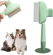 Multifunctional Pet Hair Removal Flea Comb For Dog, Grooming Brush Massaging With Cleaning Hair Shedding Button Release Pet