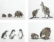 Maxwell & Williams Marini Ferlazzo Australian Families Cork Back Placemat 34x26.5cm Set of 4 Assorted Gift Boxed
