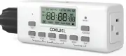 7 Day Digital Electric Programmable Dual Outlet Timer Plug Indoor Switch,On/Off
