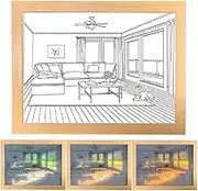 Lighting Painting Decoration, LED Glowing Photo Frame, Art Frame with Light & Shadow Art, Light up Paintings for Wall and Desktop Decorations, for Home, Living Room, Hostel Decoration