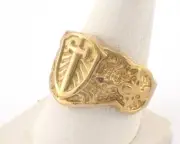 Swords - War Adjustable Ring Raw brass (18mm 8US inner size) 3805