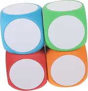 GLSTOY 4Pcs Erasable Dice Dry Erase Dice for Classroom Games Party Fun Educational Activities Soft Wipe Off Cube