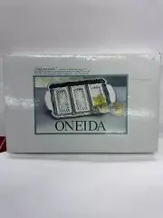 Oneida chippendale relish tray with glass liners brand new in box 14”