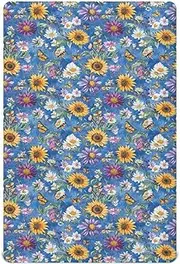 Fitted Crib Sheets for Boys Girls Gift Soft Nursery Bed Sheet for Standard Size Crib Mattress 52x28in Florals Sunflower Osteospermum Butterflies