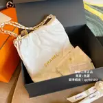 СHАNЕL 22BAG 小號 白金 光滑牛皮 女款垃袋 單肩包 腋下包 購物袋 AS3260